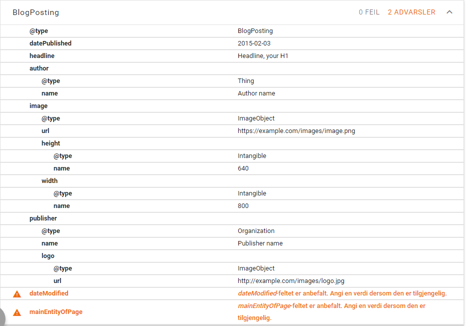 Minimal JSON-LD schema.org/BlogPosting markup