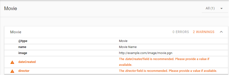 Minimal JSON-LD schema.org/Movie markup