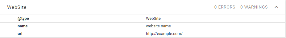 Minimal JSON-LD schema.org/WebSite markup